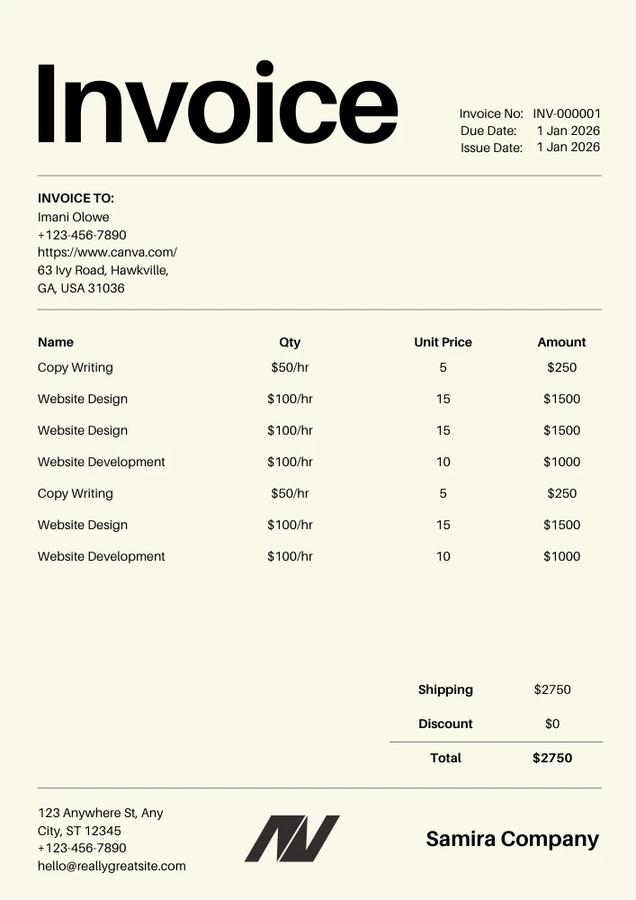 Beige Minimal template preview