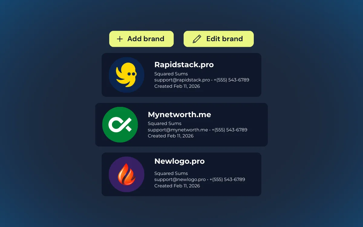 Multiple brands screenshot