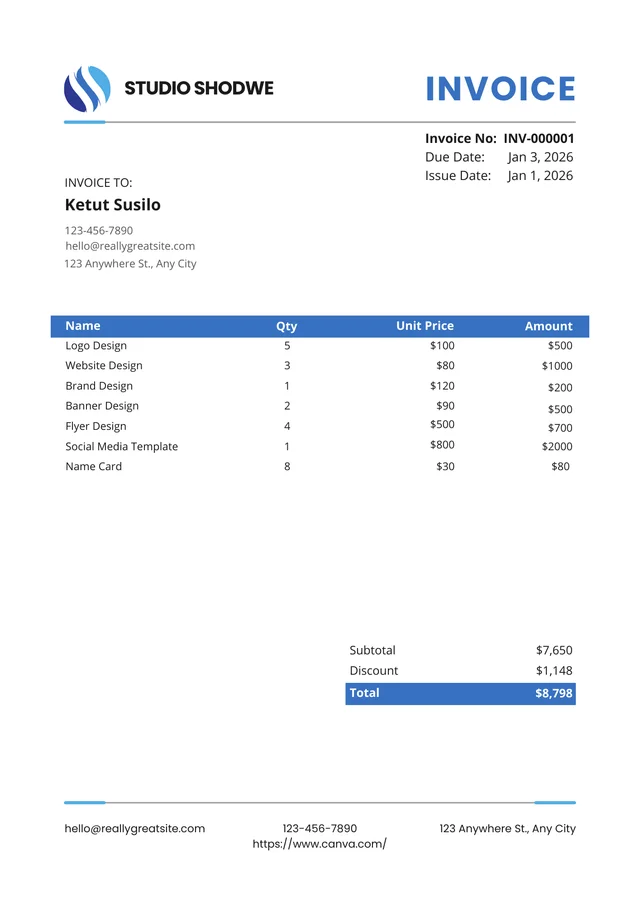 Blue Clean template preview